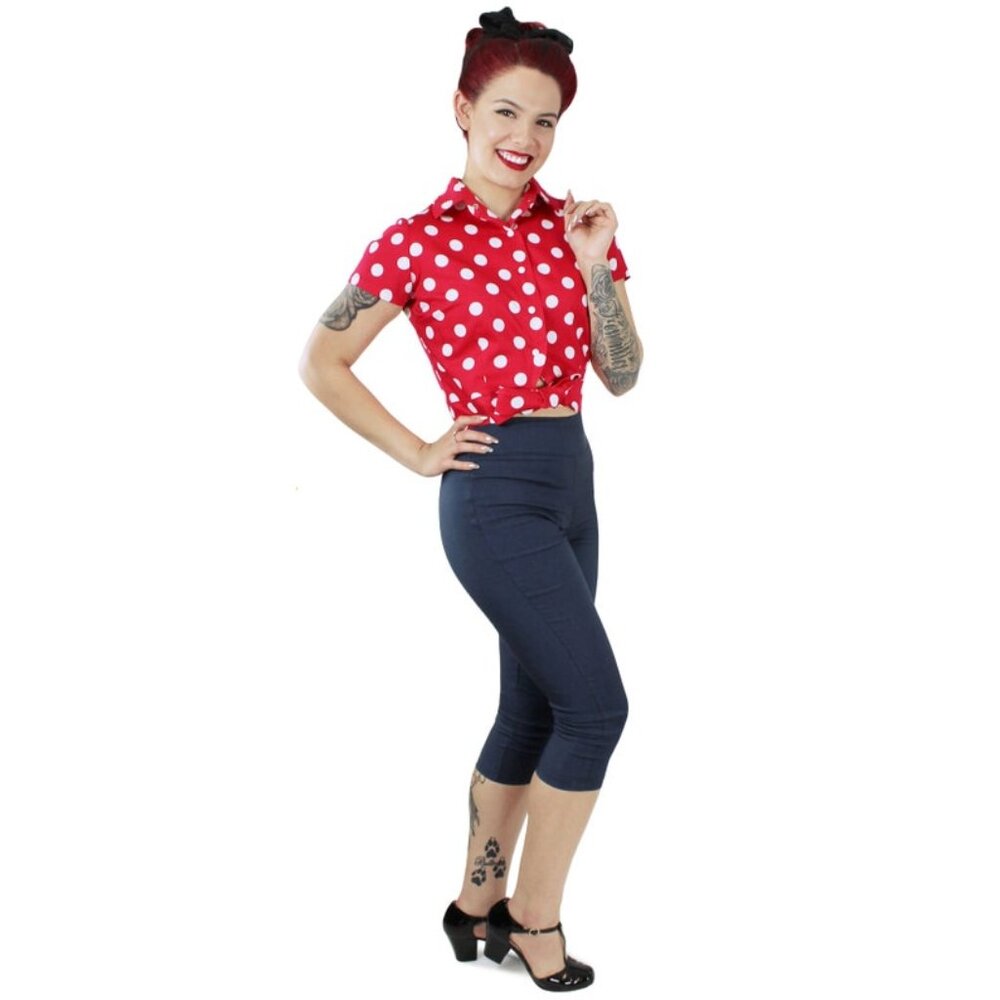 Red Polka Dot Knot Top XS-4XL